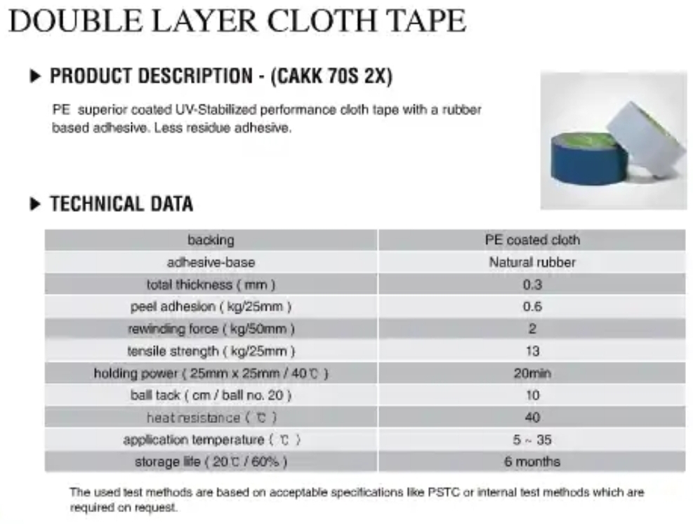 เทปผ้า DOUBLE LAYER CLOTH TAPE (CAKK 70S-2X)