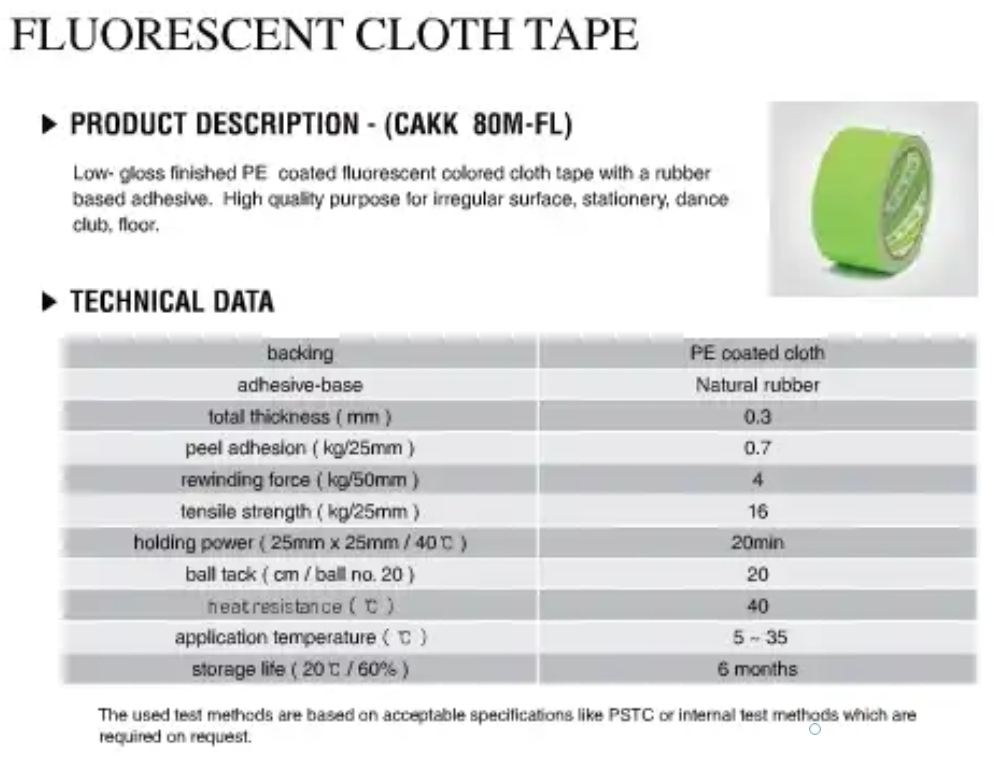เทปผ้า FLUORESCENT CLOTH TAPE (CAKK 80M-FL)