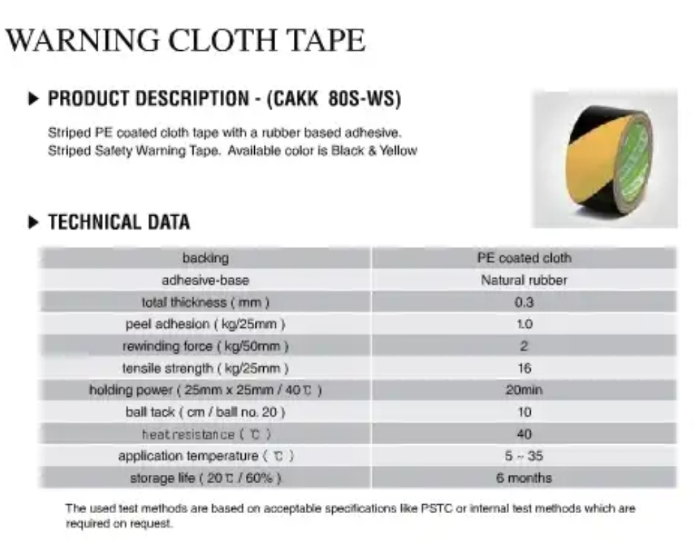 เทปผ้า WARNING CLOTH TAPE (CAKK 80S-WS)