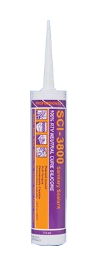 ซิลิโคนยาแนว SCI-3800(หลอดสีม่วง) ป้องกันเชื้อรา ซิลิโคน 100% คุณภาพสูง