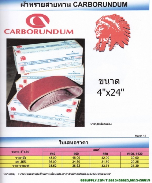 ผ้าทรายสายพาน CARBORUNDUM
