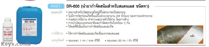 Nabakem SR-600 น้ำยากำจัดสนิมสำหรับสแตนเลส ชนิดทา