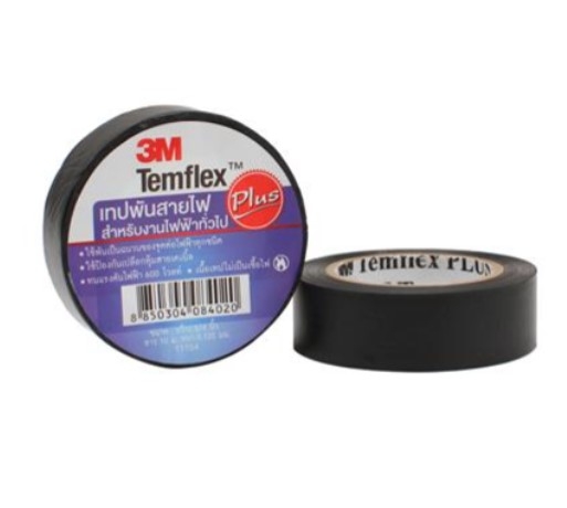 3M เทปพันสายไฟ รุ่น Temflex Plus ขนาด 3/4นิ้ว - สีดำ