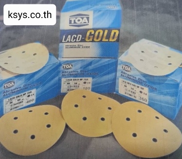 TOA LACD-GOLD กระดาษทรายกลมสีทอง 6 นิ้ว 6 รู