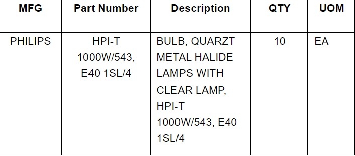 PHILIPS HPI-T 1000W/543 E40