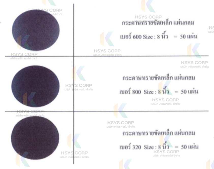 กระดาษทรายขัดเหล็ก แผ่นกลม ขนาด 8นิ้ว