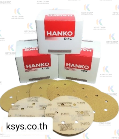 Hanko กระดาษทรายกลม 6นิ้ว 6รู หลังสักหลาด