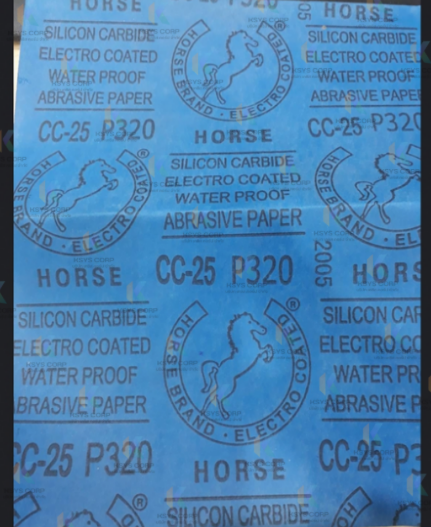 กระดาษทรายน้ำตราม้า ฟ้า horse cc-25