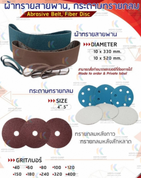 ผ้าทรายสายพาน, กระดาษทรายกลม(หลังกาว, สักหลาด) Gold 20220508_13