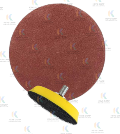 สก็อตไบร์ทกลมหลังสักหลาด ขนาด 2นิ้ว หนา10มม. เบอร์180 พร้อมแป้นจับ M6