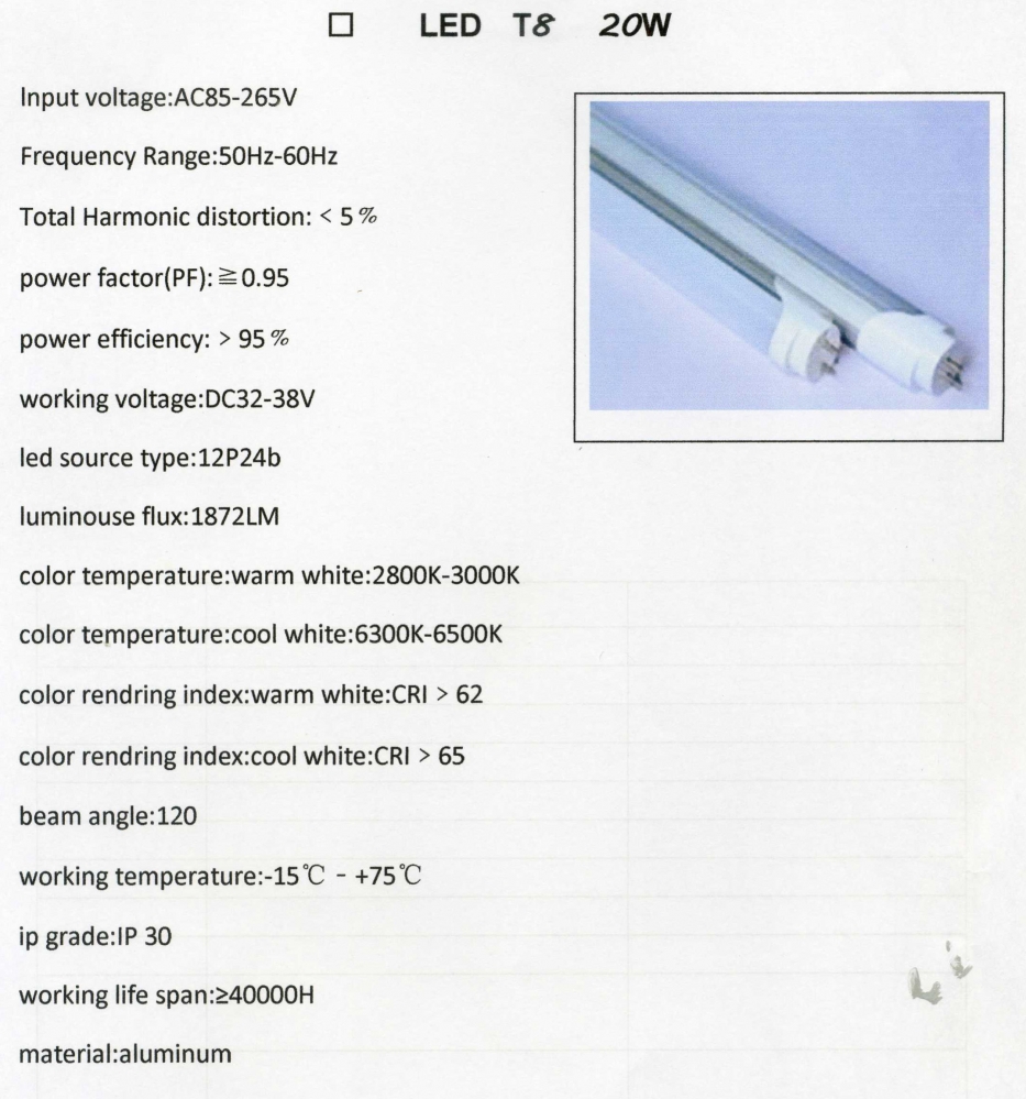 หลอดยาว LED Tube 20W