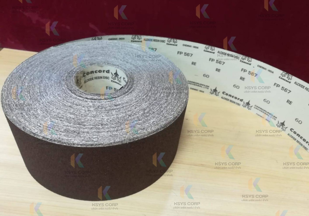 กระดาษทรายม้วน อลูมิเนียมออกไซด์ แบบหน้าพิเศษ ตราเครื่องบิน Concord  12นิ้ว ยาว 45เมตร