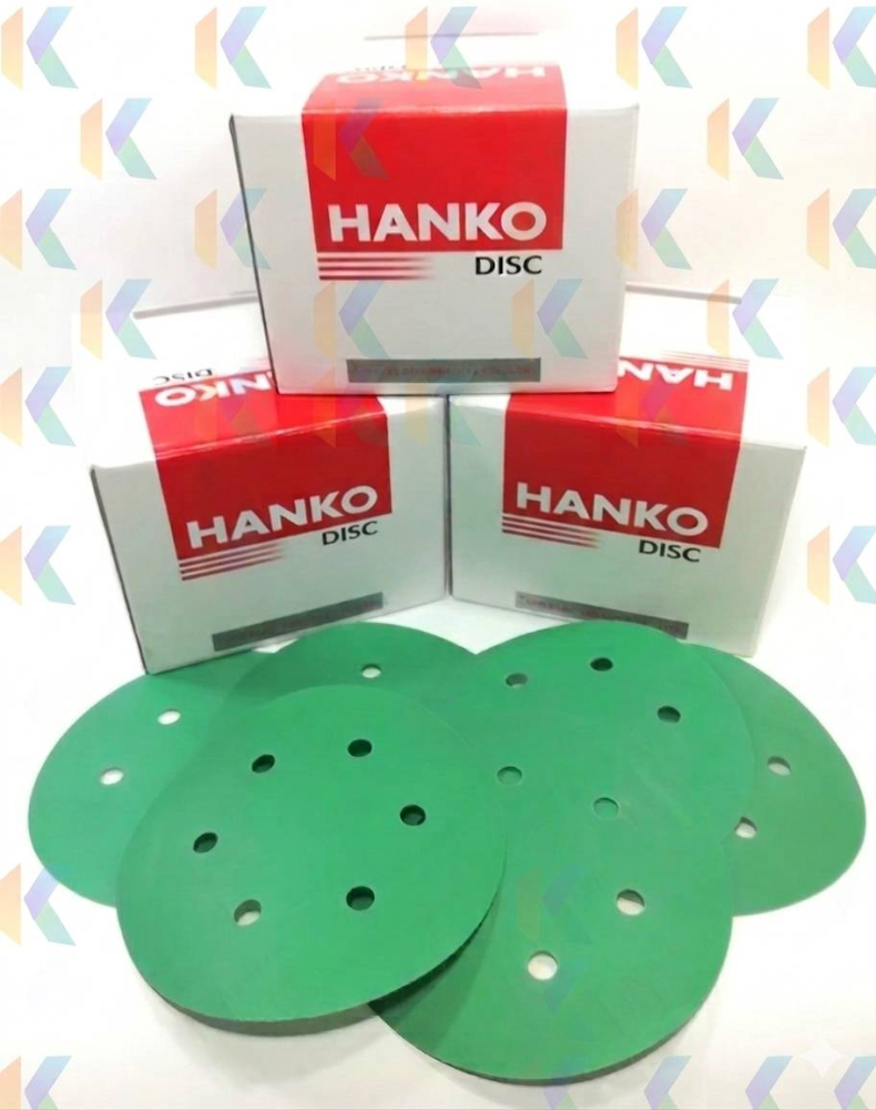 Hanko Green กระดาษทรายกลม สีเขียว ขนาด 5 นิ้ว / 6 นิ้ว