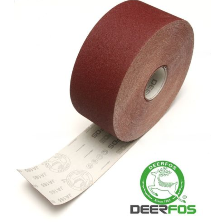 ผ้าทรายม้วนนิ่ม DEERFOS JA165 ขนาด 4นิ้ว ยาว 50เมตร เบอร์ #100-400